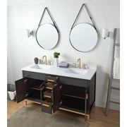 Tennant Brand 60 Modern Espresso/Wenge Bathroom Vanity with White Quartz Top