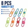 thumbnail image 2 of MGEZCOO Puppy Toys 8 Pack, Dog Rope Toys for Small Medium Dogs, 7.09-7.87 Inch Braided Rope Chew Toys with Loop Knots for Tug, Fetch, Teething and Interactive Play, 2 of 8