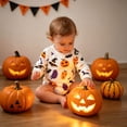 thumbnail image 2 of XAOFW Halloween Adorable boys girls Romper Cozy long sleeve crewneck cartoon Bodysuit For Baby Toddlers trendy Onesie 1-2 Years, 2 of 5