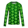 thumbnail image 4 of Graphic Tees for Men,St Patricks Day Mens Shirts,Mens Big and Tall St Patricks Day Shirts Long Sleeve Shamrock Sweatshirt Irish Clover T-Shirt Casual Round Neck Graphic Tees Tops, 4 of 5