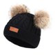 thumbnail image 1 of Gorro de invierno para niños, gorro de esquí grueso de punto cálido con pompón para niñas y niños de 1 a 11 años, 1 of 1