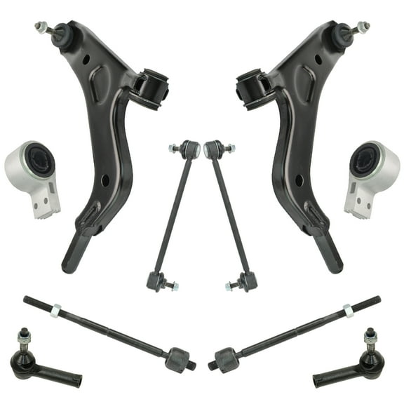 TRQ 8 pc Steering Suspension Kit Control Arms with Ball Joints Tie Rods Links PSA63508