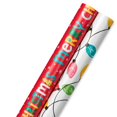 Holiday Time 30" Reversible Christmas Wrapping Paper, Christmas Lights