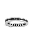 thumbnail image 4 of CHOOSE YOUR COLOR Eternity Black CZ Stackable Ring .925 Sterling Silver Band Female Size 5, 4 of 4