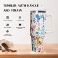 thumbnail image 6 of 40 Oz Cat Tumbler Handle Lid and Straw,Funny Cat Skinny Insulated Stainless Steel Travel Coffee Cup Mugs Water Bottle,Cat Gifts for Cat Lovers, 6 of 6
