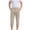 Khaki, variant on Mens Capri Pants Elastic Waist Straight Leg Relaxed Fit Lightweight Casual Slacks Cropped Pants with Pockets