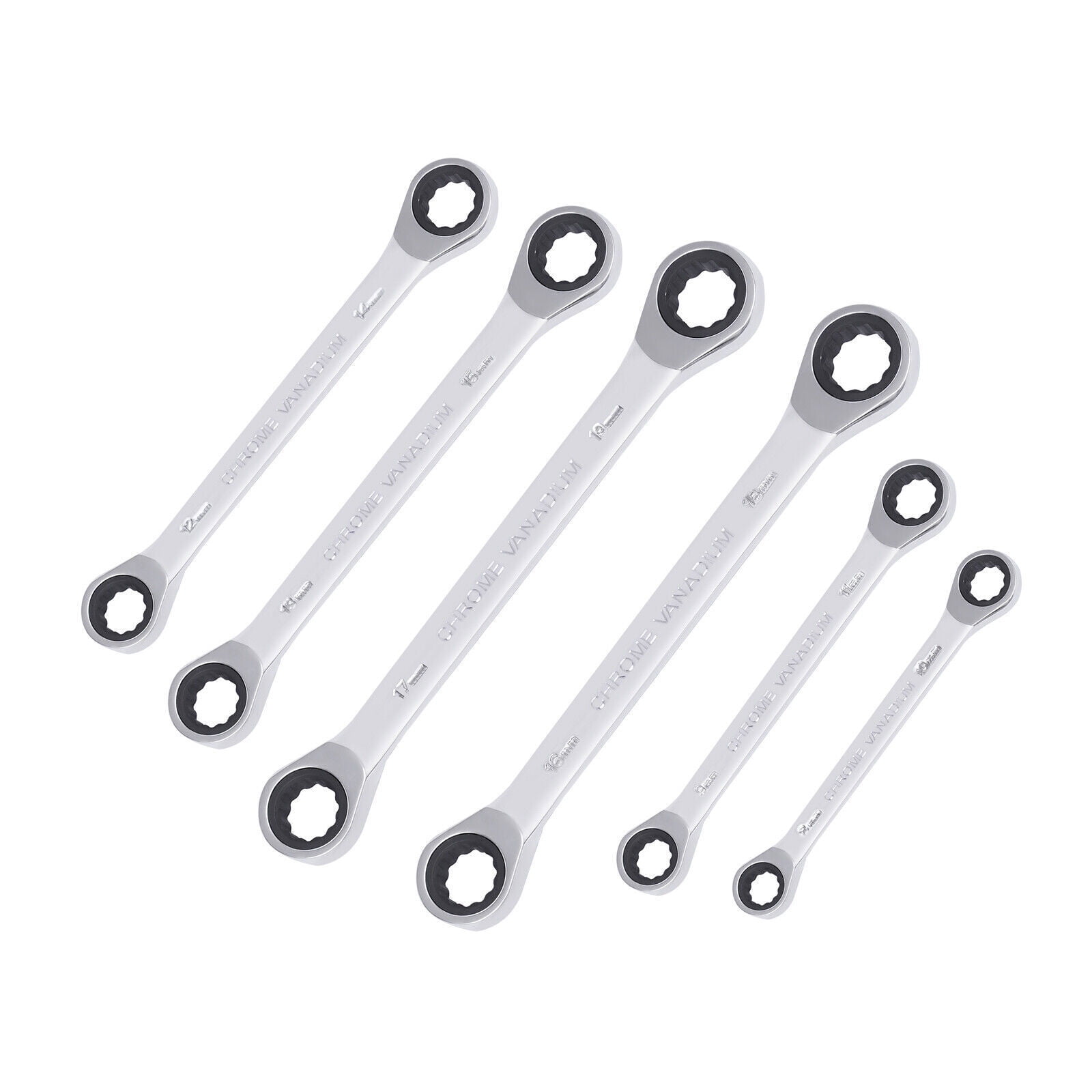 6 PCs Extra Long Ratchet Wrenches Set Wrench Set w/ Metric 8mm-19mm