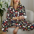 thumbnail image 5 of KLL Rose Rabbit Print Women's Long Sleeve Pajamas with Pants Sleepwear Loungewear 2 Set-Medium, 5 of 7