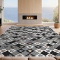 thumbnail image 2 of Design&I 3'x5' Washable Area Rug Low Profile & Durable Daily Traffic Ready Plaid With Diagonal Buffalo Check And Boho Accents Checkered Flowing Dynamic for Home Office, Hallway, 2 of 7