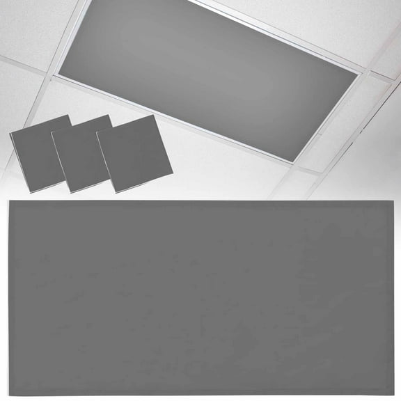 3 Pack Solid Color Fluorescent Light Covers for Ceiling Lights Dark Gray Magnetic Ceiling Light Covers Overhead Light Filters for Office Classroom Home