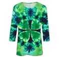 thumbnail image 5 of Odbmxy Womens St. Patrick Shirts 3/4 Sleeve Womans Tops Tie-Dye Soft Relaxed Fit Vacation Leisure Tops,Green 3XL, 5 of 5