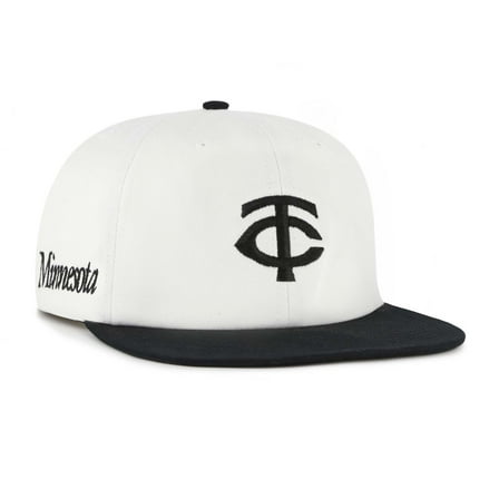 Men's '47 White/Black Minnesota Twins Foundation Captain Snapback Hat