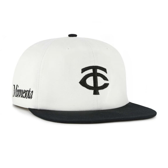 Men's '47 White/Black Minnesota Twins Foundation Captain Snapback Hat