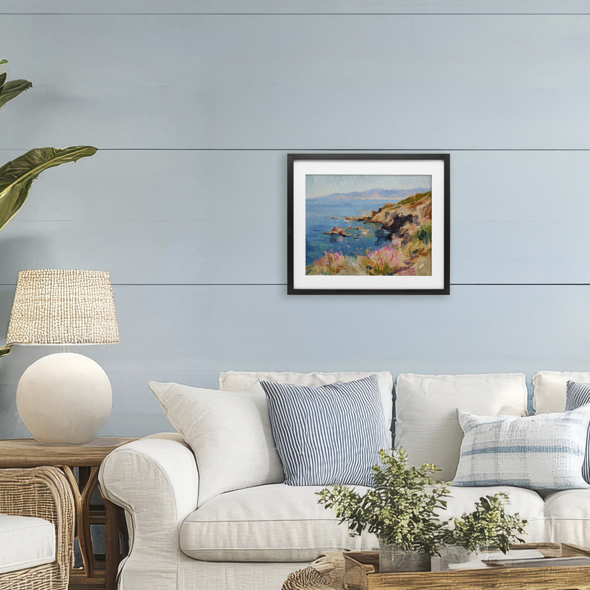 Stupell Industries Where Mountains Meet Sea Black Framed Print Under Glass, design by Svetlana Aleynikova