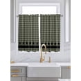 thumbnail image 2 of Tier Curtains 45 Inches Long, Sage Green Black Plaid Window Treatment Curtain Drapes, Vintage Star Buffalo Check Rustic Window Half Privacy Curtains for Bedroom Bathroom, 42"x45", 2 Panels, 2 of 7