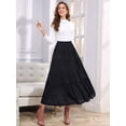thumbnail image 5 of Jaimenalin Women'S Chiffon Elastic High Waist Pleated A-Line Flared Maxi Skirts Black XL, 5 of 8