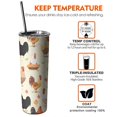 thumbnail image 6 of 20oz Beige Chicken Cartoon Pattern Skinny Tumblers Stainless Steel Tumbler with Lid and Straw,Vacuum Insulated Double Wall Travel Tumbler Cups with Cleaning Brush for Coffee,Tea, 6 of 6