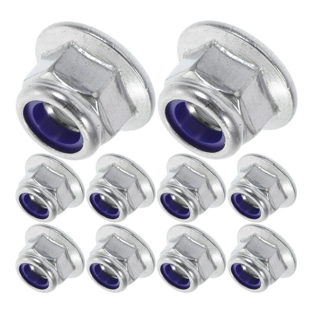 50 Pcs Écrous de Verrouillage Hexagonaux en Acier Inoxydable avec Insert en Nylon, Conception Autobloquante, Outils de Fixation Sécurisés pour la Construction et l'Usage Industriel
