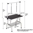 thumbnail image 2 of Pet Grooming Table, 46 Inch Adjustable Pet Table with Arm & Noose & Tray, Black, 2 of 7