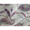 thumbnail image 3 of Ambesonne Botanical Quilted Coverlet 2 Pcs, Grunge Leaves Circle Art, Twin Size, Blue Violet and Pale Eggplant, 3 of 4
