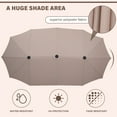 thumbnail image 2 of Ainfox 13ft Large Patio Umbrella,Outdoor Double-Sided Rectangle Market Heavy Duty Umbrellas without Base, Khaki, 2 of 9
