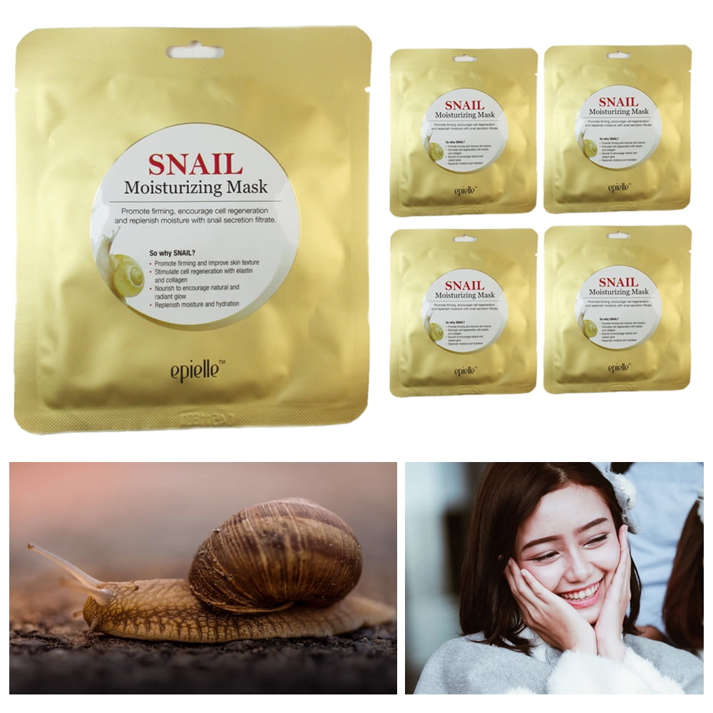 5 Pack Snail Masks Hydrating Essence Face Mask Sheet Cosmetic Facial