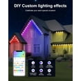 thumbnail image 5 of Nexillumi Permanent Outdoor Lights for House, 100ft Smart RGBIC Outside Lights with 72 Scene Modes, IP67 Waterproof Eaves Lights for Christmas All Holiday Decorations, Work with Alexa, Google, 5 of 8