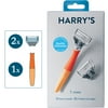 Harry's Shaving Razor for Men with 2 Razor Blade Refill Cartridges, Ember Orange