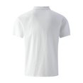 thumbnail image 5 of Linen Polo Shirts for Men Short Sleeve Breathable Casual Solid Color Pocket Top Lightweight Summer Tee Mens Golf Shirt White XL, 5 of 5