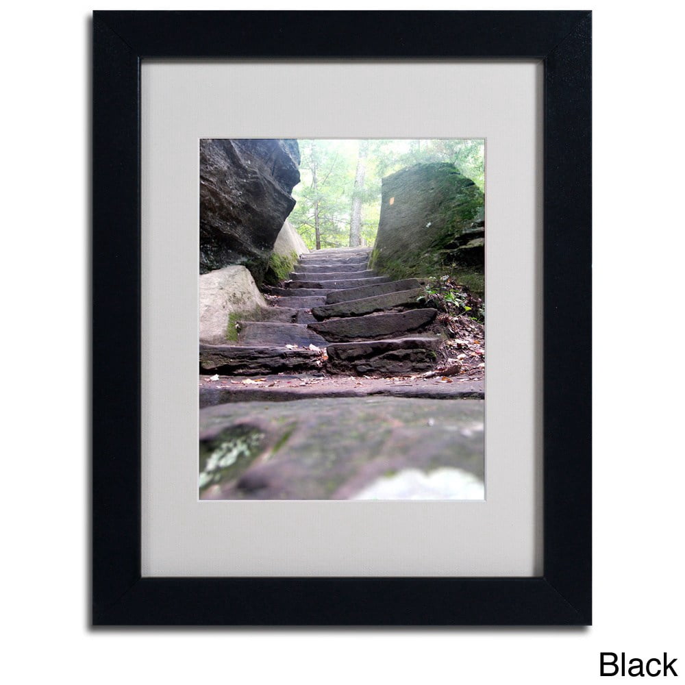 Trademark Fine Art "Endless Stairway" Canvas Art by Monica Fleet, Wood Frame