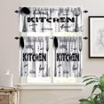 thumbnail image 3 of Kitchen Cook Valances Rustic Farmhouse Rod Pocket Country Barn Fork and Spoon Board Vintage Printed Window Valance for Living Room Kitchen Cafe Bathroom 54x18 Inch + 27x36 in, 3 of 5