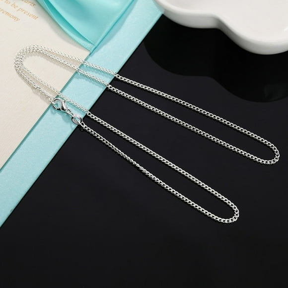 Fashion Necklace Chain Jewelry, Usavan 2MM Silvering Clavicle Chain, Adjustable Length 16-30 Inch Necklace for Women Men