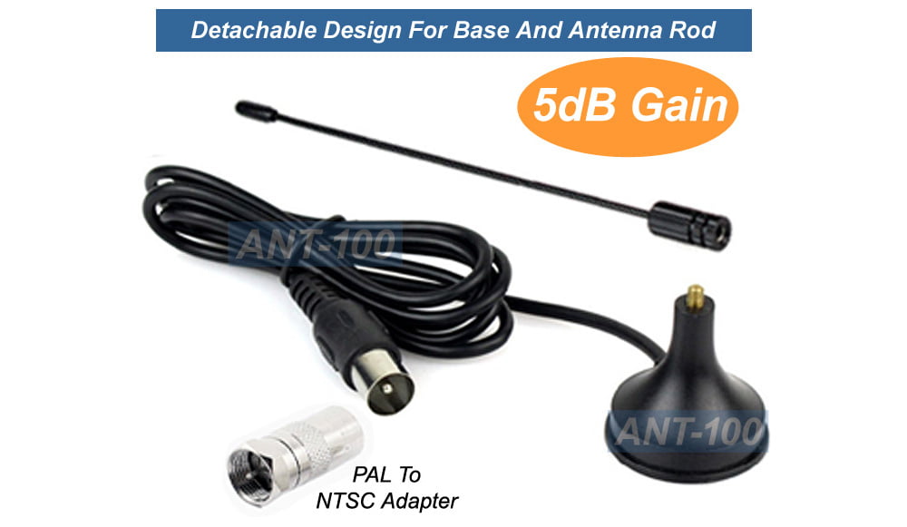 Antenna TV Interna Antenna Portatile DVB-T 36dB Base Magnetica