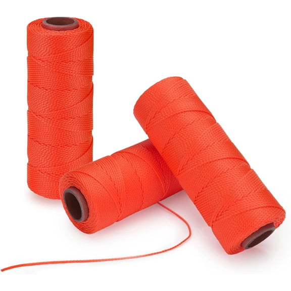 Goldblatt Mason Line, 3 Roll 500 Feet #18 Braided Nylon String Line, Nylon Twine for Gardening or Masonry Tools, Perfect Construction String for A String Level, Twine String for Gardening