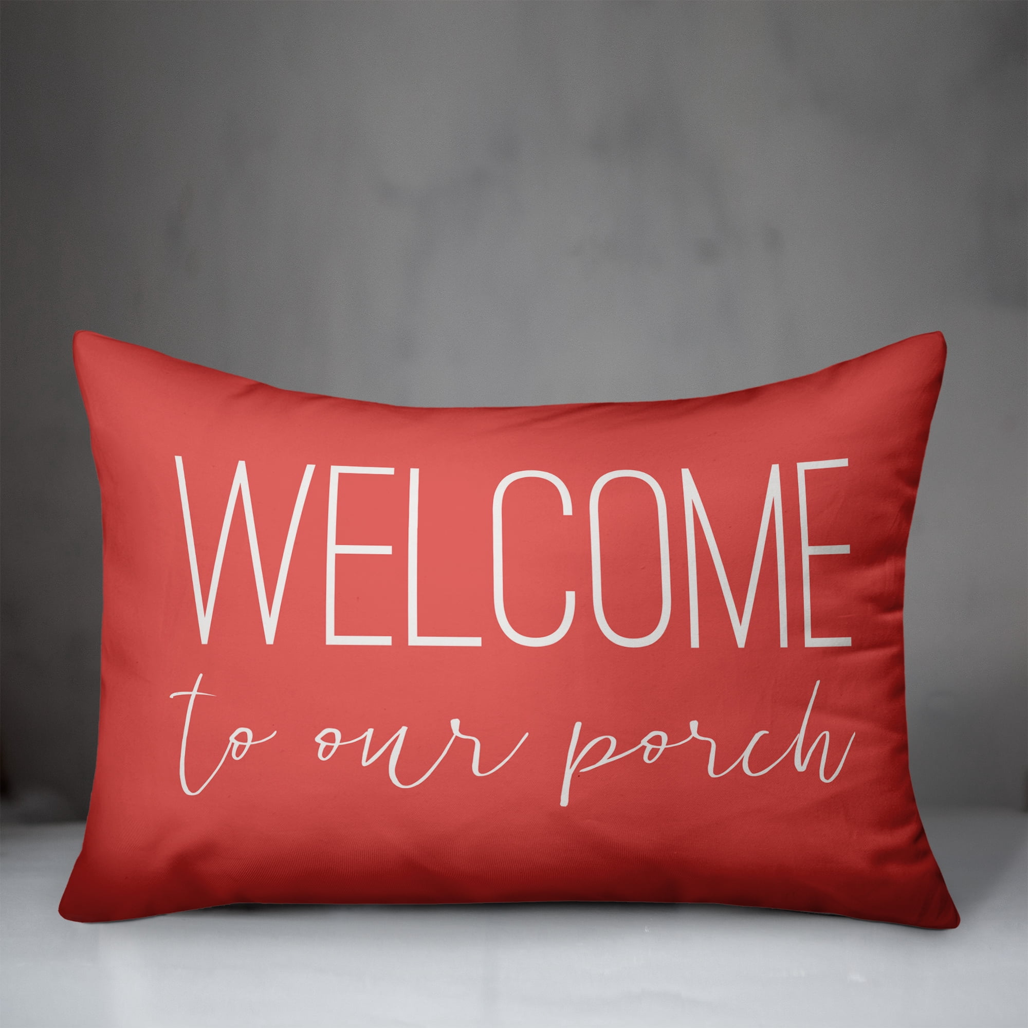 Creative Products Welcome to Our Porch Coral 14x20 Indoor / Outdoor Pillow