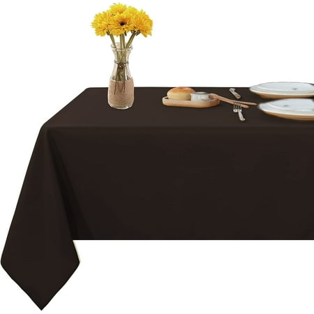 

Rectangle Table Cloth for Dinning Tables Kitchen 100% Cotton Table Top Covers 600 TC Dust Proof Linen Covers for Tables Soft and Luxury Pack of 5 Piece - Chocolate Solid 60 x 90 Inch.