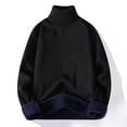 thumbnail image 4 of Suéter de terciopelo de una pieza de otoño e invierno para hombre, suéter de cuello alto de color sólido con solapa, suéter informal para jóvenes, 4 of 6