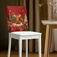 thumbnail image 2 of Xoenoiee Christmas Tree Elk Gift Print Cover for Chair Back Dining Chair Covers Soft Stretchable High Back Aesthetic Cover Washable Dining Room 20 x 19 Inch Christmas Decor, 1 Pack, 2 of 7