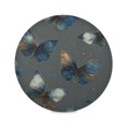 thumbnail image 2 of 15.4" Round Placemat Set of 1 Polyester Fabric Place Mats Non-Slip Dining Kitchen Table Mats for Kitchen Party Decor Brown-blue Butterfly Pattern, 2 of 5