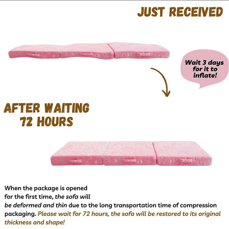 MeMoreCool Foldable Floor Mattress for Kids, Unicorn Glow in The - Main Image