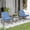 Blue, variant on 3-Piece Outdoor Patio Furniture Set with 2 Cushioned Chairs and Glass Coffee Table, Weather-Resistant Conversation Set for Balcony, Apartment Patio, Porch, Backyard & Small Spaces, Blue
