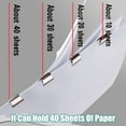 thumbnail image 4 of Portable Binder Clip Stapler - Includes 50 Reusable Clips, Handheld Paper Clam Clip Dispenser, Reusable Fast Paper Clipper for Office Home (Trans+Black), 4 of 7