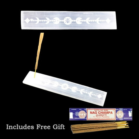 Celtic Moon 8 inch Selenite Incense Burner