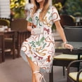thumbnail image 3 of Naloa Colorful Bow Knots Print Womens Summer A-Line Dress with Pockets,Short Sleeve Dresses,Flowy Beach Swing Dress for Vacation Travel, 3 of 6