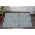 thumbnail image 2 of HomeRoots 651239 3 x 5 ft. Blue Gold & Gray Geometric Washable Machine Made Rectangle Area Rug with UV Protection, 2 of 9