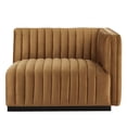 thumbnail image 3 of Modular Sofa Chair, Black Brown, Velvet, French Living Lounge Cafe Lobby Hospitality Restaurant, Modern Contemporary Boutique HB33732, 3 of 6
