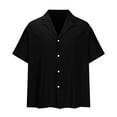 thumbnail image 5 of Vivianyo HD Short Sleeve Button Down Casual Tee for Men Mens Short Sleeve Button Up Shirts Hawaiian Textured Shirt Casual Solid Dress Shirt Shirts, 5 of 5
