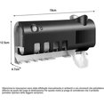 thumbnail image 3 of Soporte para cepillos de dientes con función de esterilizador ultravioleta con luz LED, ranura principal para 4 cepillos de dientes + dispensador de pasta de dientes, negro, 4 tazas TUNC Sencillez, 3 of 5