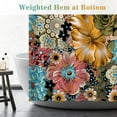 thumbnail image 5 of Touchbetter Extra Long Boho Shower Curtain - Bohemian Chic Floral Ethnic Style Printed Flowers Fabric Cloth Shower Curtain Set with 12 Hooks Bathroom Decor Bathtub Curtain, 72"×84", 5 of 6