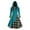 Green, variant on FRSASU Women'S Dress ,Women'S Gothic Vintage Plaid Panel Hooded Button Dress Retro Dark Midi Dress